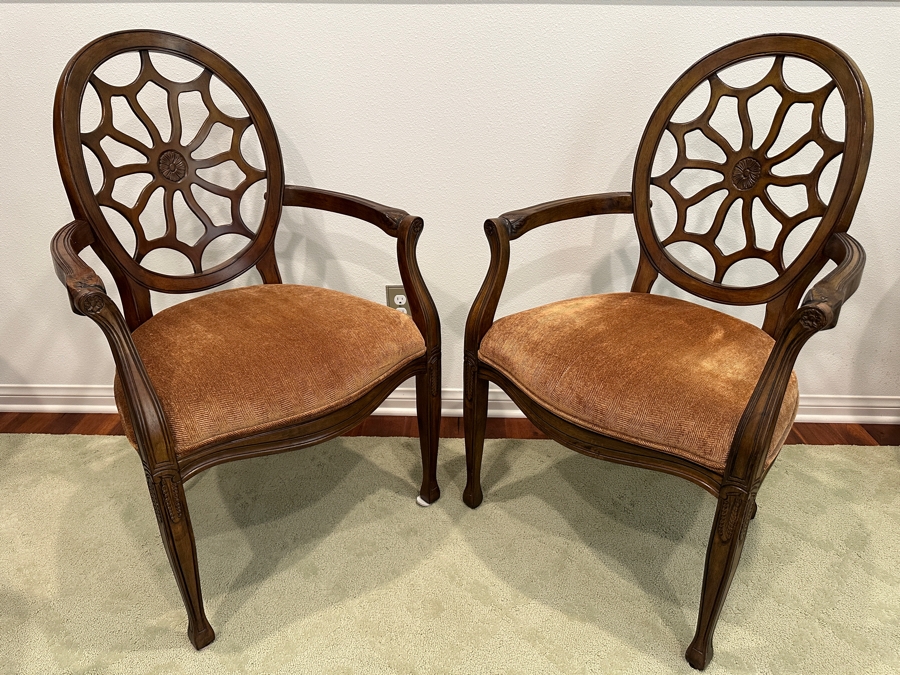 Just Added - Pair Of Spider-back Armchairs Accent Chairs [Photo 2]