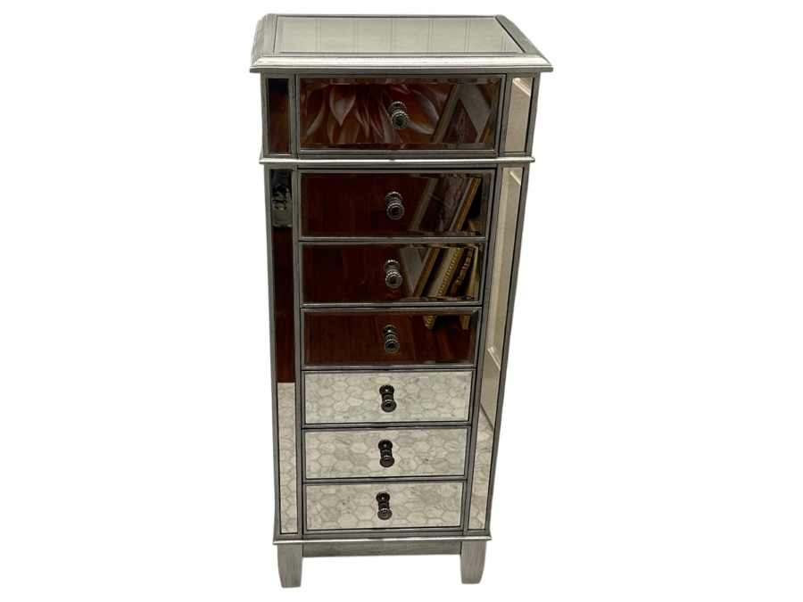 Just Added - Mirrored Silver Lingerie 7-Drawer Chest By Pier 1 Imports 20W X 15D X 48.5H [Photo 2]