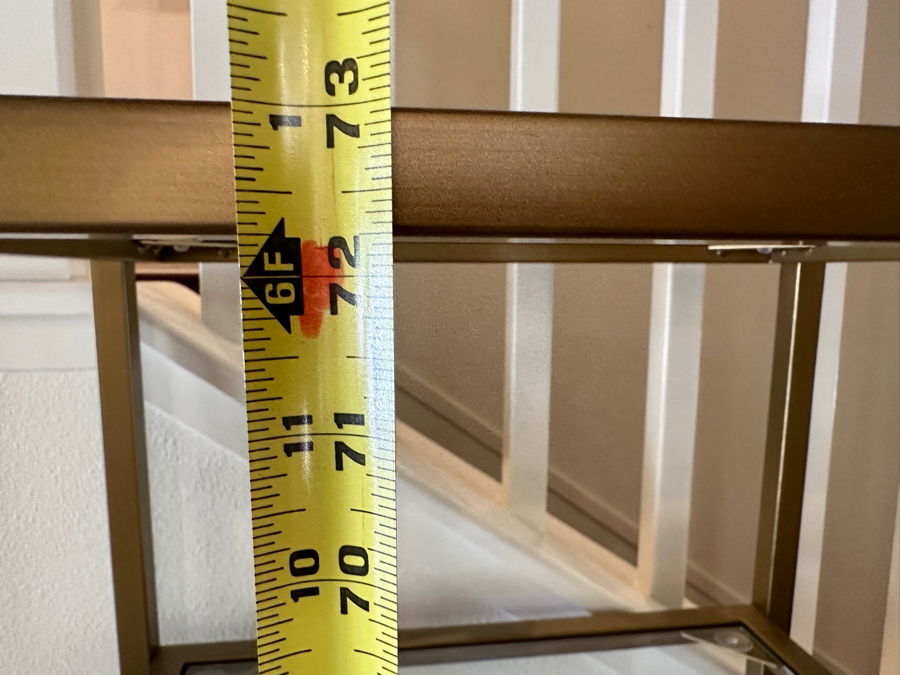 Just Added - Gold-Tone Metal Etagere Shelf With 5 Glass Shelves 18W X 12D X 73H [Photo 6]