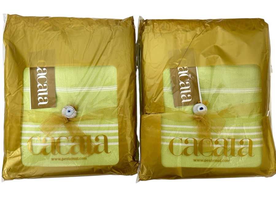 Just Added - New Pair Of Pestemal Blankets In Pistachio Green