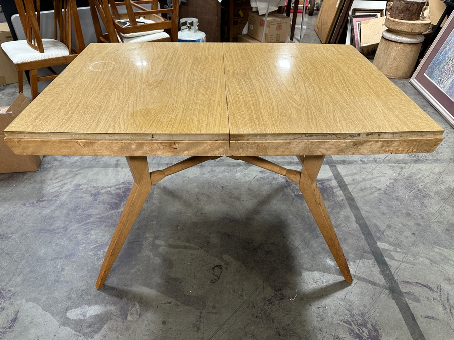 Just Added - Vintage Mid-Century Modern Dining Table 32'W X 48'L With Two 12' Leaves [Photo 3]