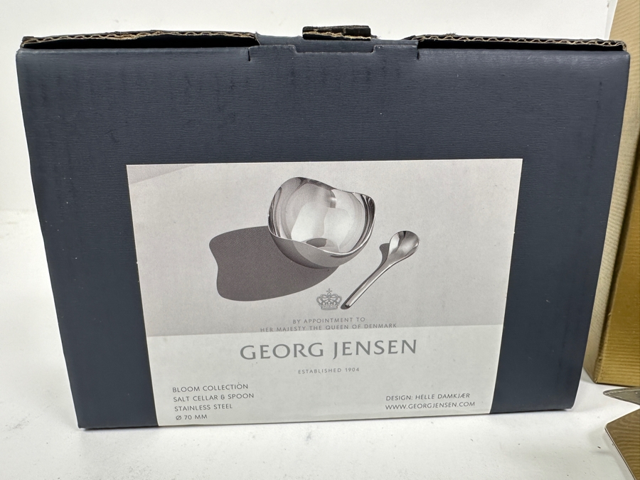 Just Added - New Georg Jensen Stainless Steel Bloom Collection Salt Cellar & Spoon And Gump's Jiallo Origami Stainless Steel Salt & Pepper Shakers [Photo 6]