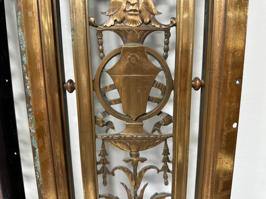 Just Added - Pair Of Architectural Salvage Heavy Copper Grill Panels From The Aladdin Casino In Las Vegas, Nevada 8W X 36.5H X 1.75D [Photo 9]