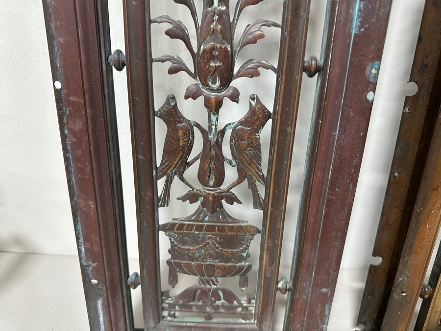 Just Added - Pair Of Architectural Salvage Heavy Copper Grill Panels From The Aladdin Casino In Las Vegas, Nevada 8W X 36.5H X 1.75D [Photo 11]