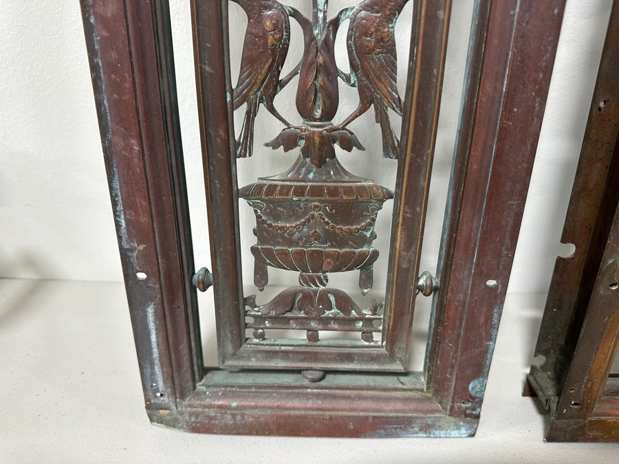Just Added - Pair Of Architectural Salvage Heavy Copper Grill Panels From The Aladdin Casino In Las Vegas, Nevada 8W X 36.5H X 1.75D [Photo 10]