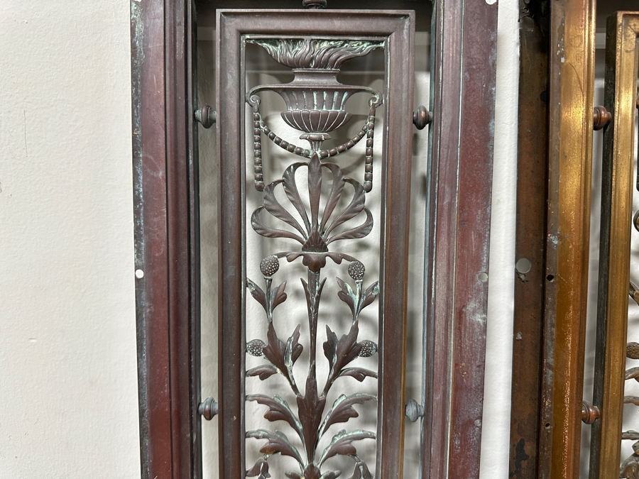 Just Added - Pair Of Architectural Salvage Heavy Copper Grill Panels From The Aladdin Casino In Las Vegas, Nevada 8W X 36.5H X 1.75D [Photo 13]