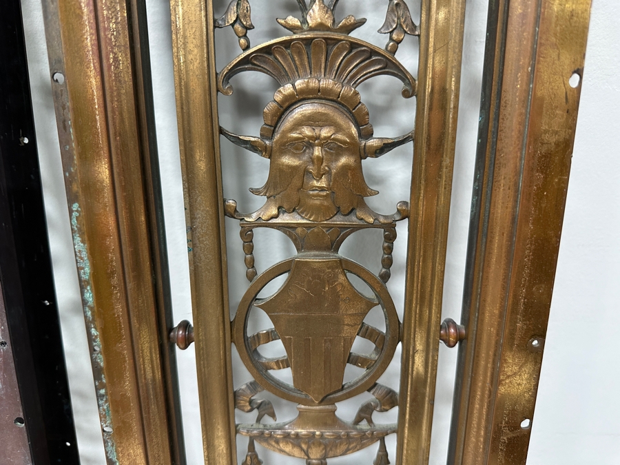 Just Added - Pair Of Architectural Salvage Heavy Copper Grill Panels From The Aladdin Casino In Las Vegas, Nevada 8W X 36.5H X 1.75D [Photo 4]