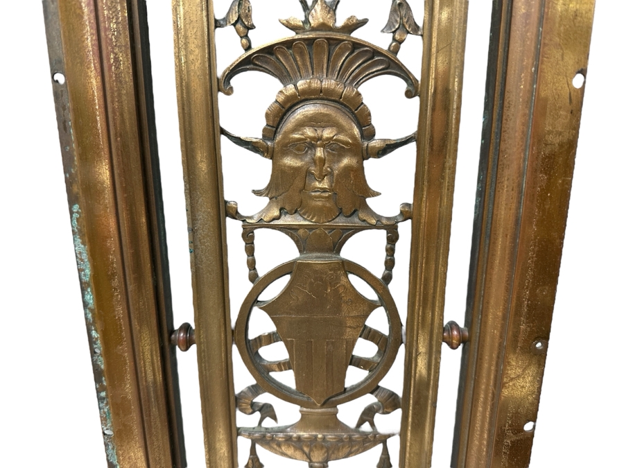 Just Added - Pair Of Architectural Salvage Heavy Copper Grill Panels From The Aladdin Casino In Las Vegas, Nevada 8W X 36.5H X 1.75D [Photo 3]