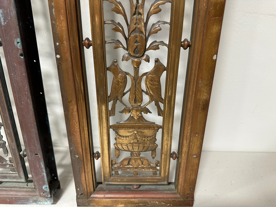 Just Added - Pair Of Architectural Salvage Heavy Copper Grill Panels From The Aladdin Casino In Las Vegas, Nevada 8W X 36.5H X 1.75D [Photo 7]