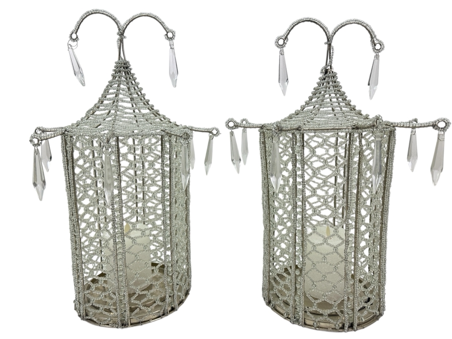 Just Added - Pair Of Ballard Designs Bunny Williams Pagoda Flameless Candle Covers Large 19'H