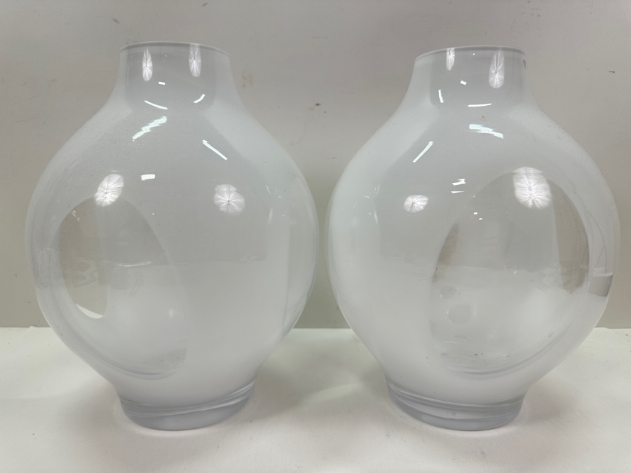Just Added - Pair Of Frontgate White Vases 12'H [Photo 2]