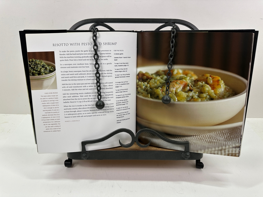 Just Added - Wooden And Metal Cookbook Stand 12W X 13H With Williams-Sonoma Risotto Cookbook [Photo 2]