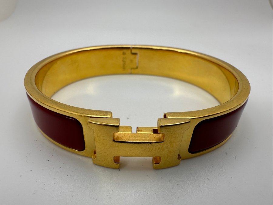 Hermes Enamel Clic H Bangle Bracelet Retails $770 [Photo 3]
