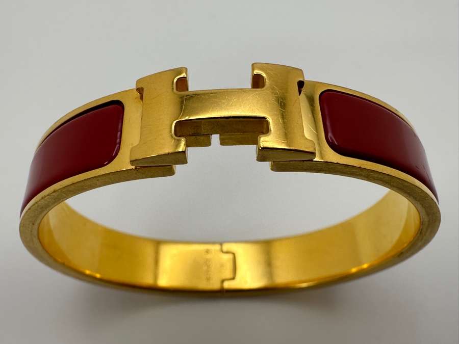Hermes Enamel Clic H Bangle Bracelet Retails $770 [Photo 5]