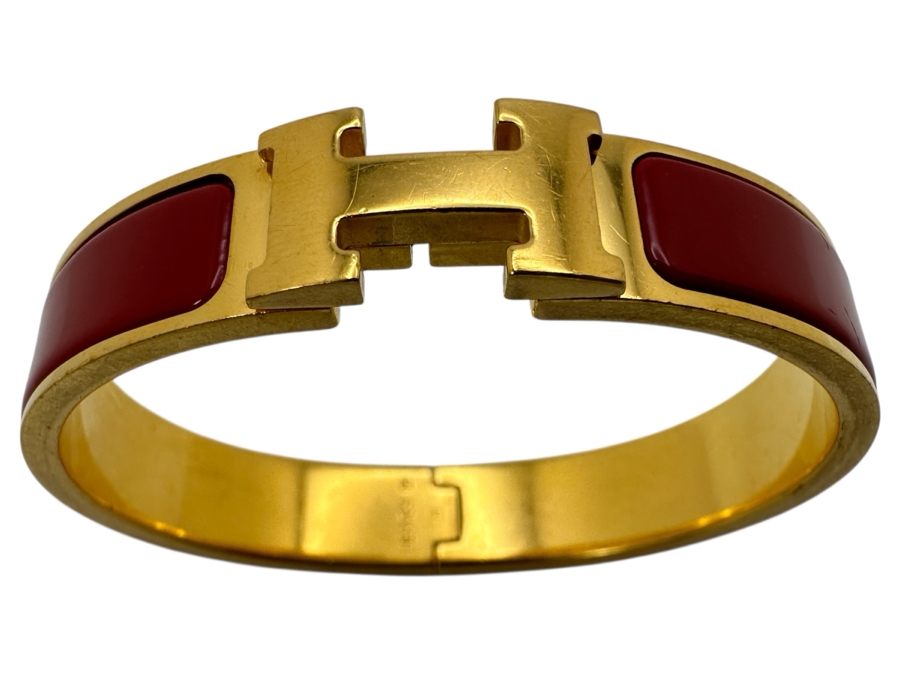 Hermes Enamel Clic H Bangle Bracelet Retails $770