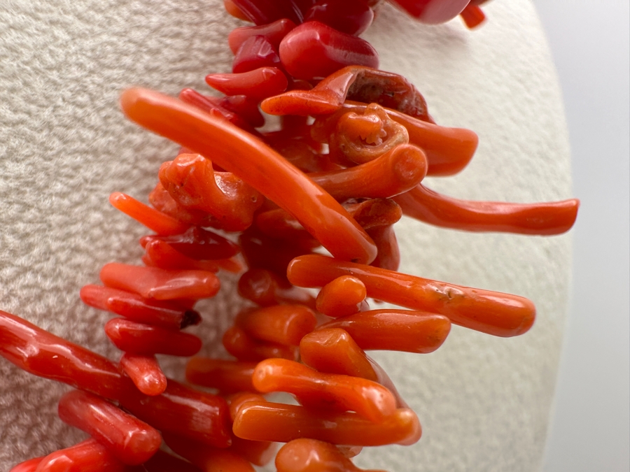 Red Coral & Sterling Silver 18' Statement Necklace [Photo 6]