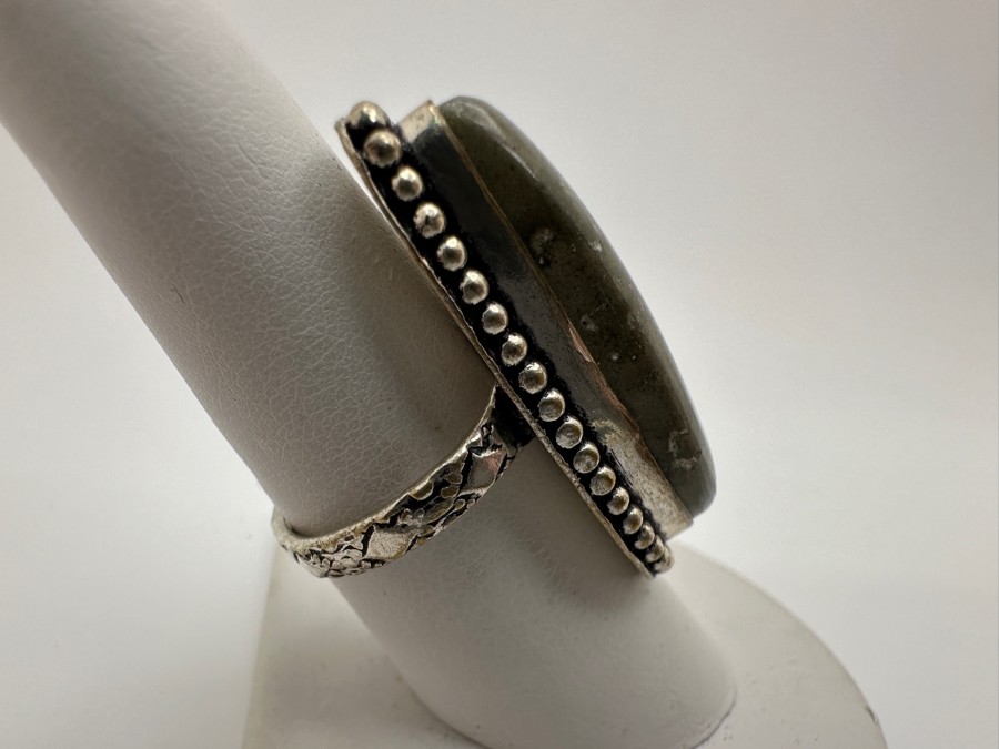 Sterling Silver Ring With Stone Size 7.5 10.2g [Photo 4]