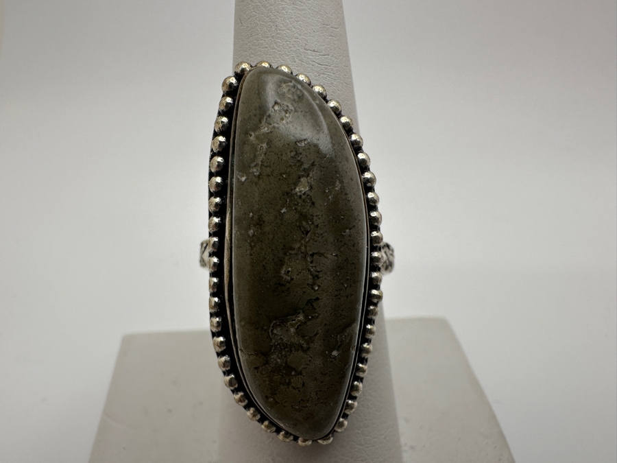 Sterling Silver Ring With Stone Size 7.5 10.2g [Photo 2]
