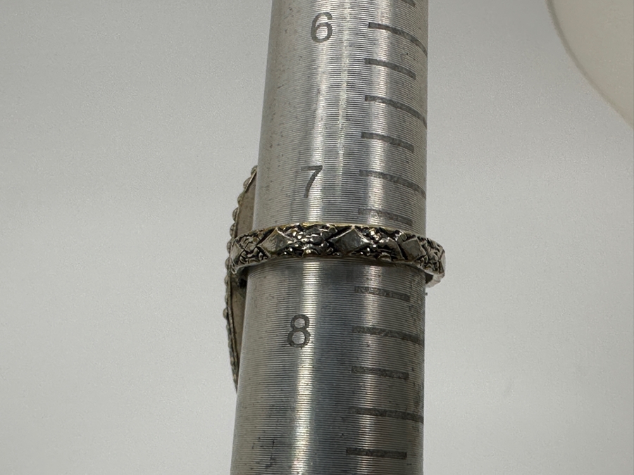 Sterling Silver Ring With Stone Size 7.5 10.2g [Photo 7]