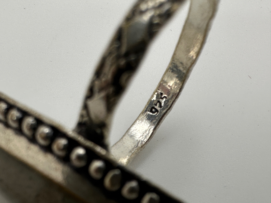 Sterling Silver Ring With Stone Size 7.5 10.2g [Photo 6]