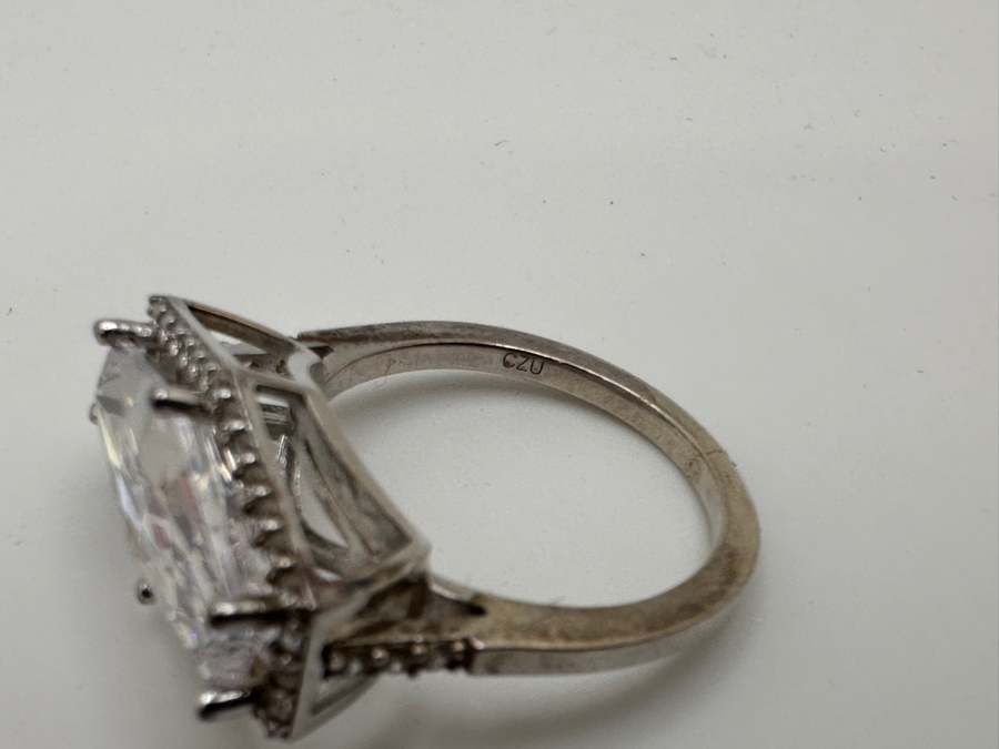 Sterling Silver CZ Ring Size 6.25 4.3g [Photo 7]