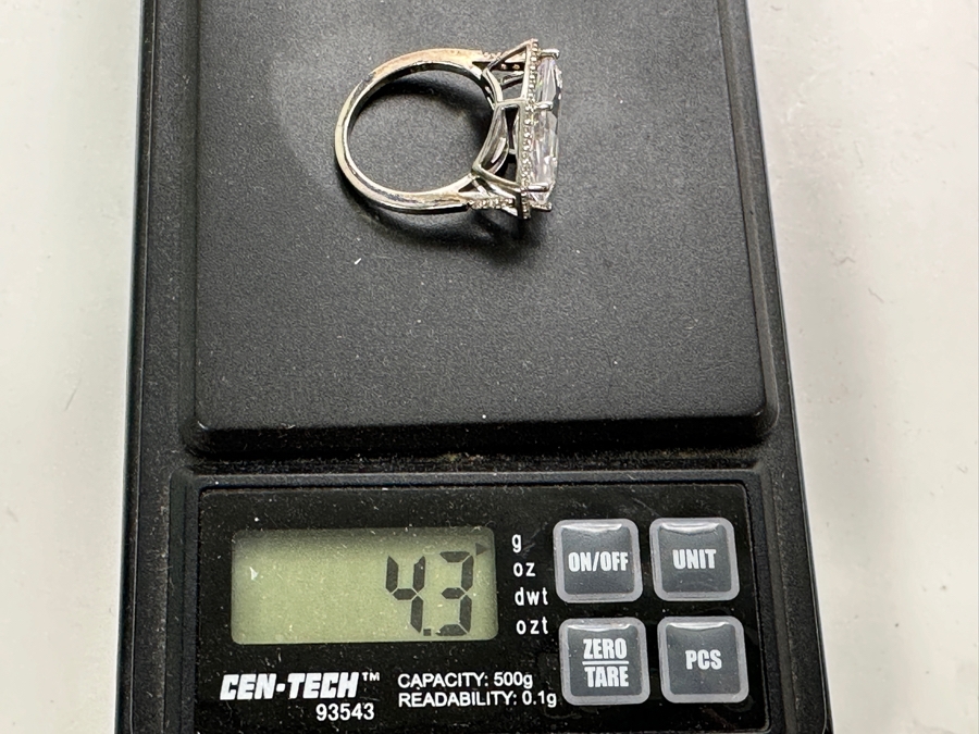 Sterling Silver CZ Ring Size 6.25 4.3g [Photo 11]