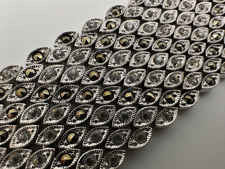 Sterling Silver 7'L CZ Bracelet 71.6g [Photo 5]