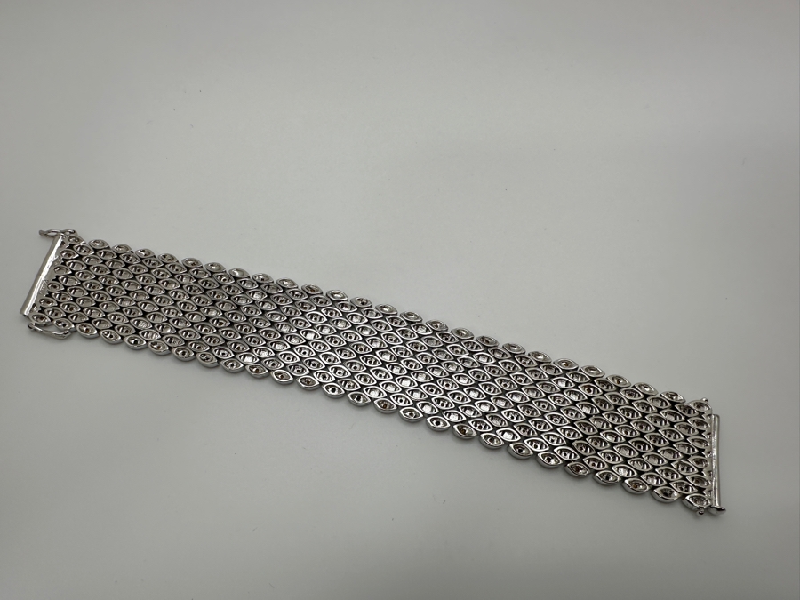 Sterling Silver 7'L CZ Bracelet 71.6g [Photo 9]