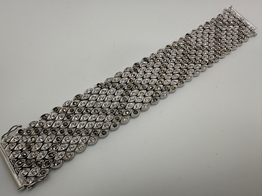 Sterling Silver 7'L CZ Bracelet 71.6g [Photo 3]