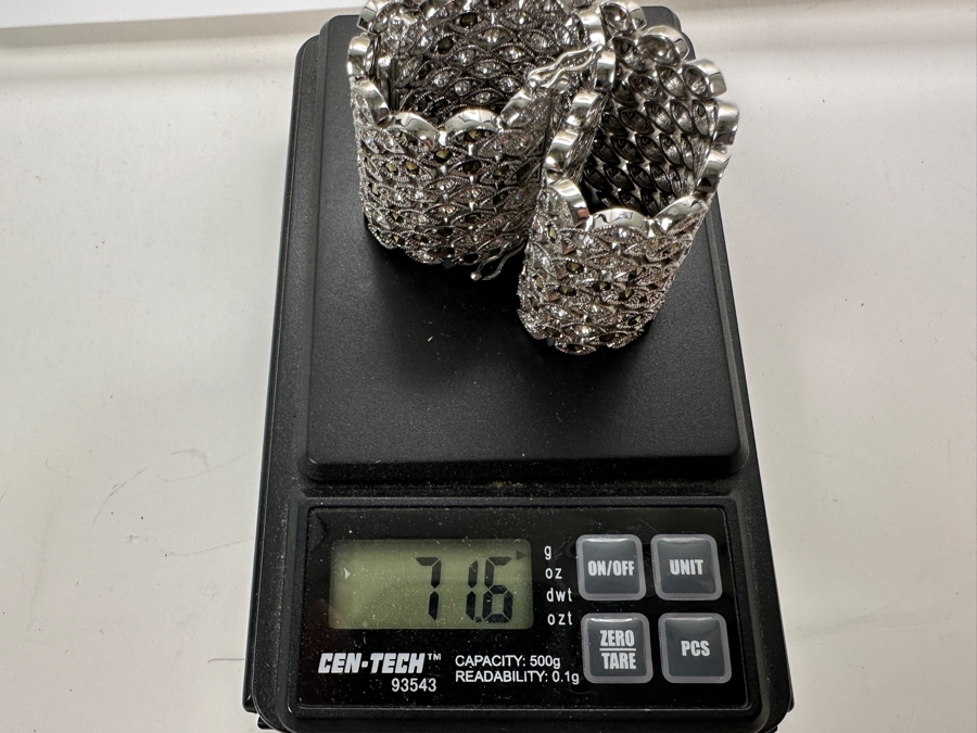 Sterling Silver 7'L CZ Bracelet 71.6g [Photo 11]