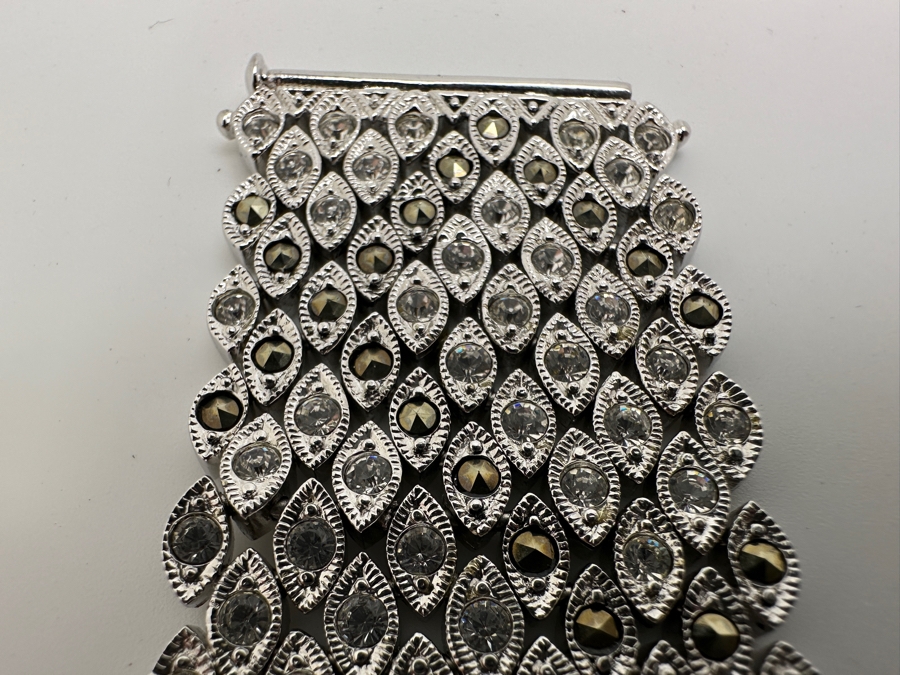 Sterling Silver 7'L CZ Bracelet 71.6g [Photo 6]