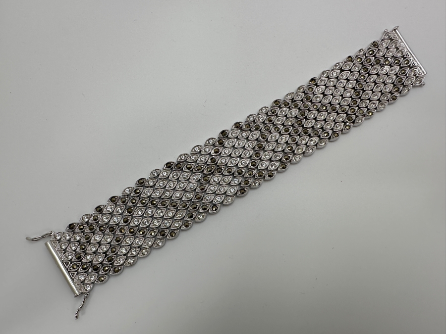 Sterling Silver 7'L CZ Bracelet 71.6g [Photo 2]