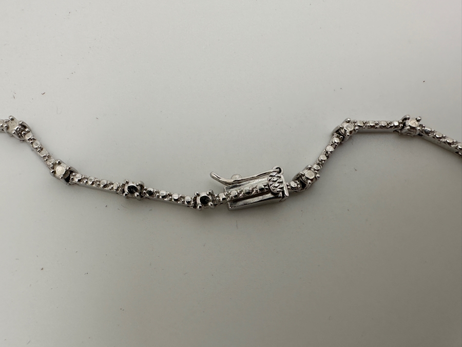 Sterling Silver 16' CZ Necklace 17.1g [Photo 6]