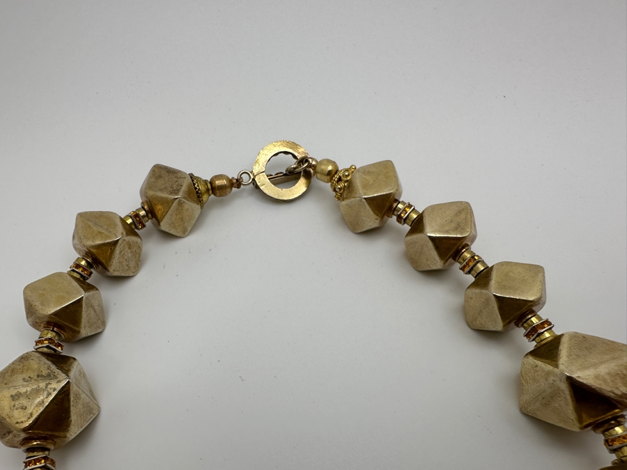 Gold Tone 15' Statement Necklace With Sterling Silver Pendant [Photo 10]