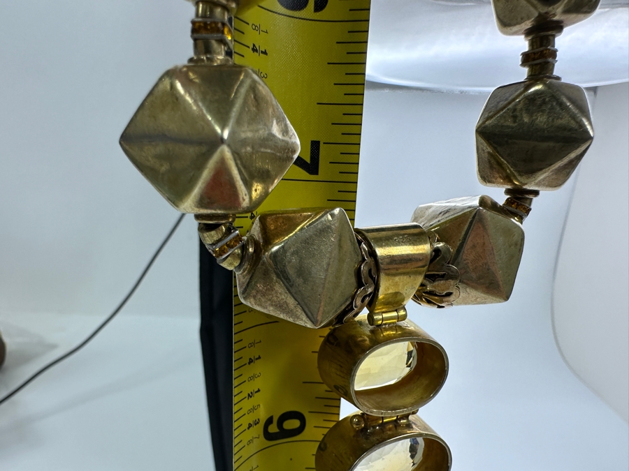 Gold Tone 15' Statement Necklace With Sterling Silver Pendant [Photo 11]