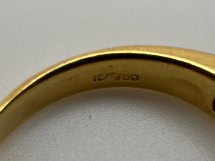 18k Gold Ring Set With (5) 2.75mm Synthetic Sapphires And Cz Size 8 4.9g Retails $1,500 [Photo 7]