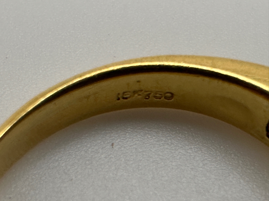 18k Gold Ring Set With (5) 2.75mm Synthetic Sapphires And Cz Size 8 4.9g Retails $1,500 [Photo 6]