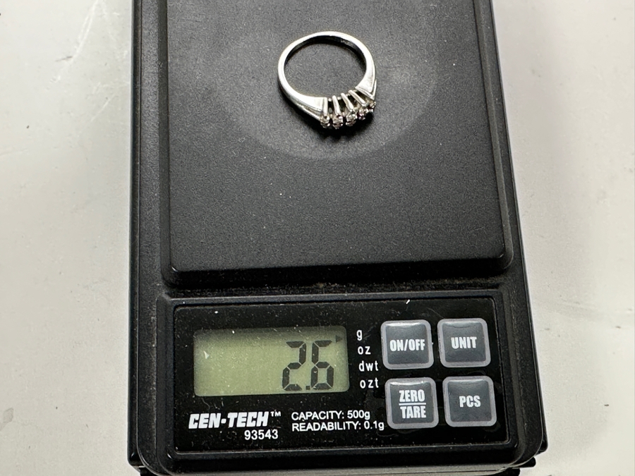 14k Gold Diamond Ring Set With (10) 1.5-2mm Round Brilliant Diamonds Est. .20cttw Size 4.5 2.6g Retails $1,000 [Photo 8]