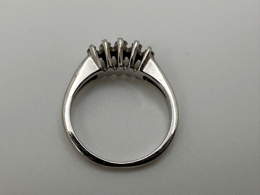 14k Gold Diamond Ring Set With (10) 1.5-2mm Round Brilliant Diamonds Est. .20cttw Size 4.5 2.6g Retails $1,000 [Photo 5]