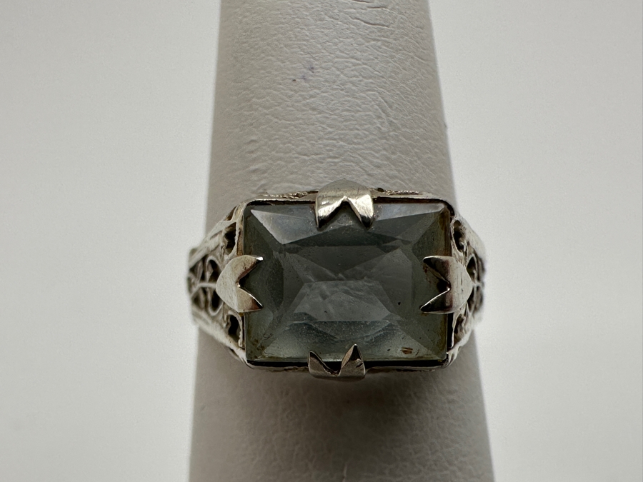 14k Gold 8x6mm Aquamarine Ring Size 6 2.3g Retails $1,000 [Photo 2]