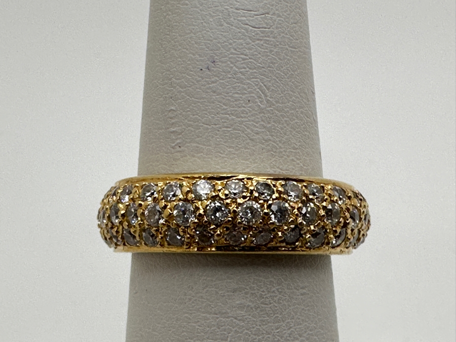 18k Gold Cz Ring Size 7 7.7g Retails $2,600 [Photo 2]