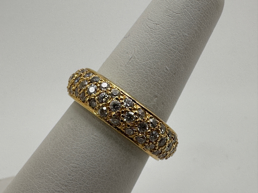 18k Gold Cz Ring Size 7 7.7g Retails $2,600 [Photo 4]