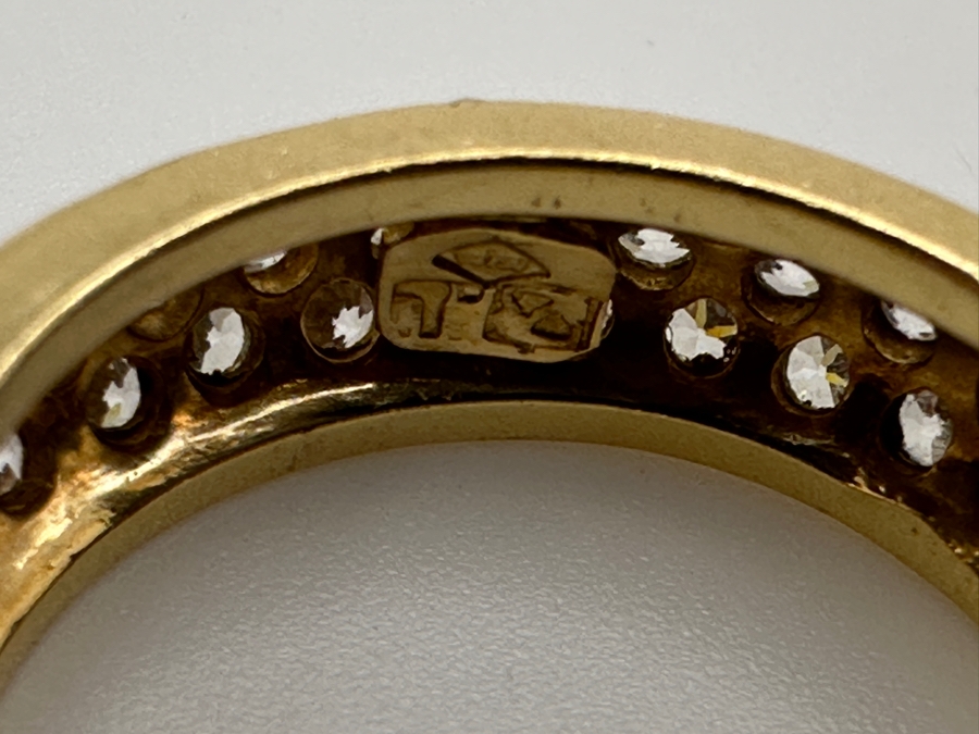 18k Gold Cz Ring Size 7 7.7g Retails $2,600 [Photo 8]