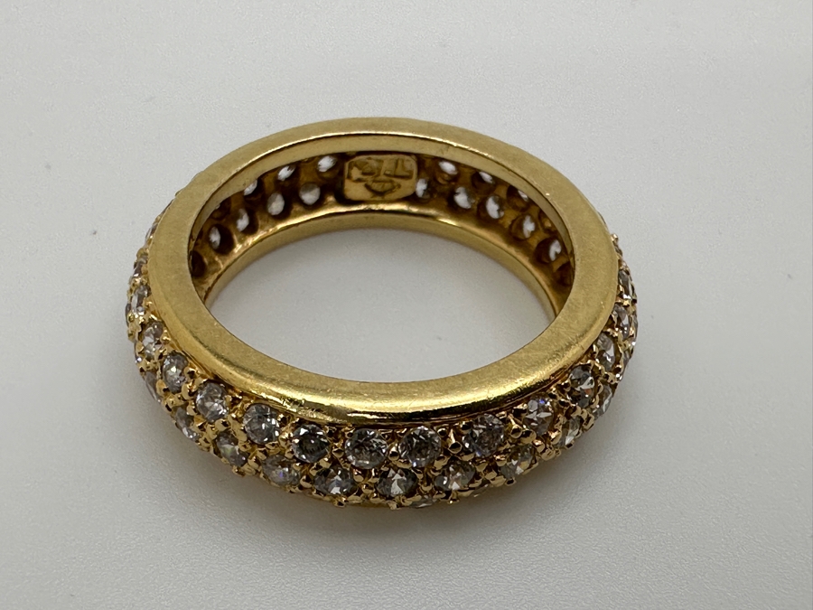 18k Gold Cz Ring Size 7 7.7g Retails $2,600 [Photo 5]