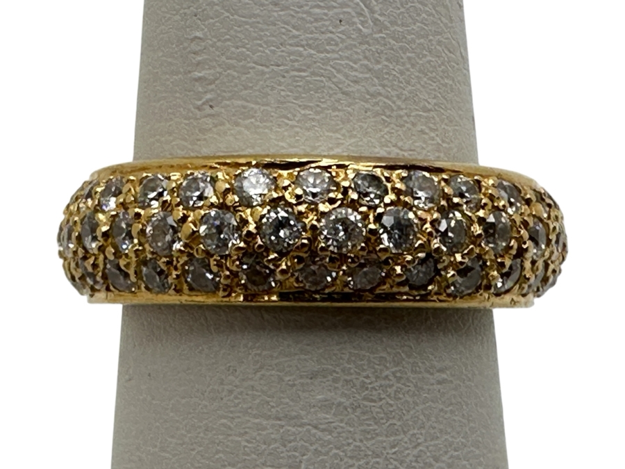 18k Gold Cz Ring Size 7 7.7g Retails $2,600 [Photo 1]