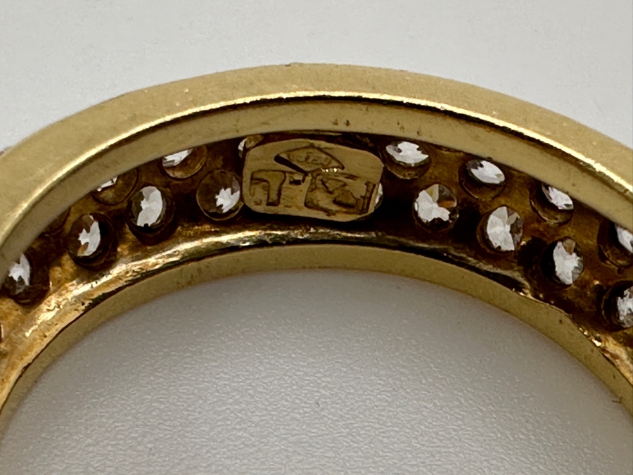18k Gold Cz Ring Size 7 7.7g Retails $2,600 [Photo 7]
