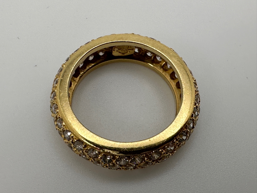 18k Gold Cz Ring Size 7 7.7g Retails $2,600 [Photo 6]