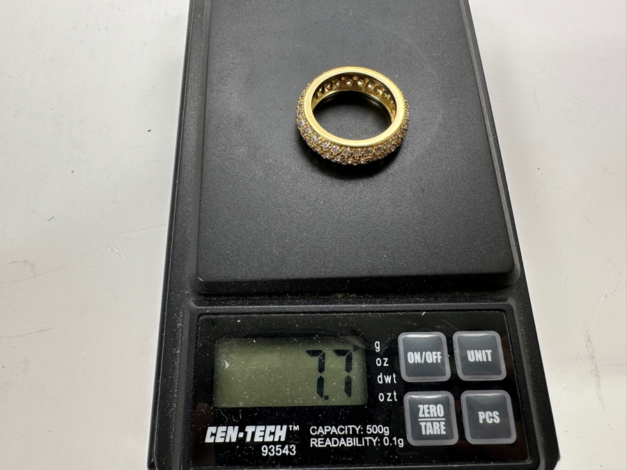 18k Gold Cz Ring Size 7 7.7g Retails $2,600 [Photo 9]