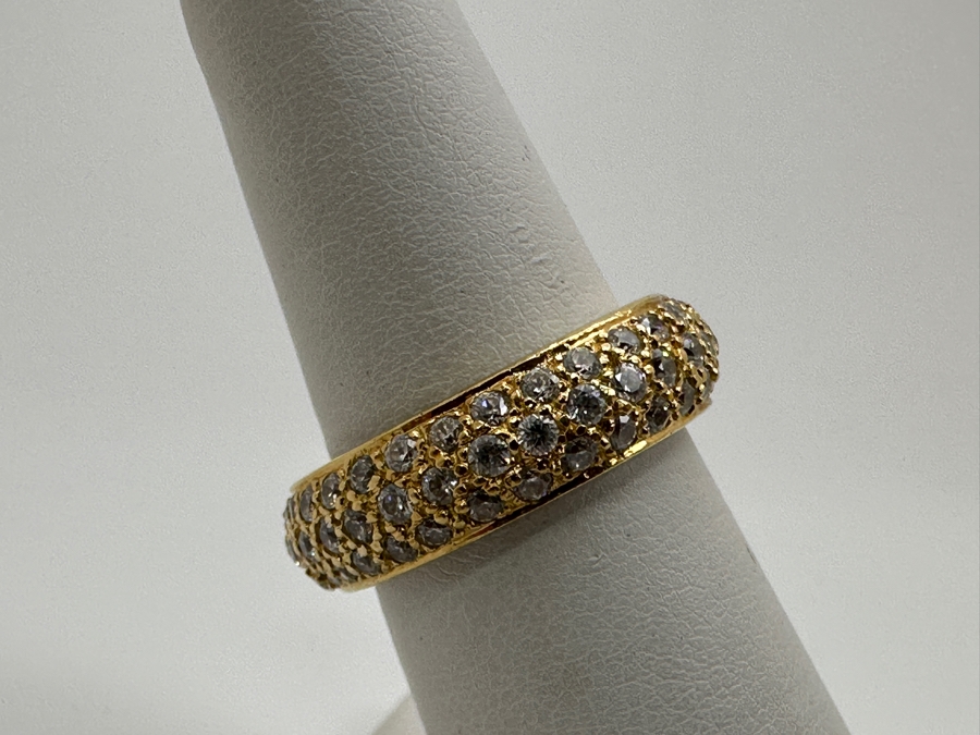 18k Gold Cz Ring Size 7 7.7g Retails $2,600 [Photo 3]