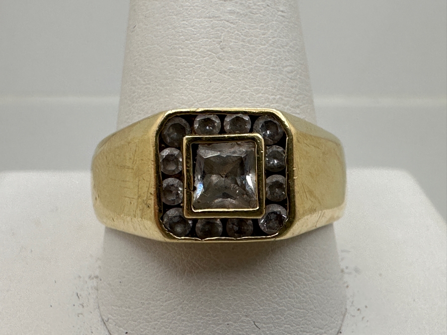 10k Gold CZ Ring Size 12.5 7.1g Retails $1,300 [Photo 3]
